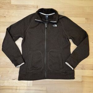 The North Face Womens Size L Brown Fleece Inner Lining Jacket Full Zip